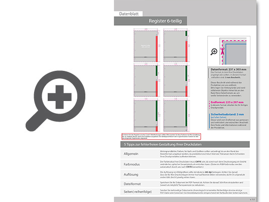 Product Bild registerbl__tter_f__r_din_a4__6-teilig__einseitig_bedruckt_(4_0)